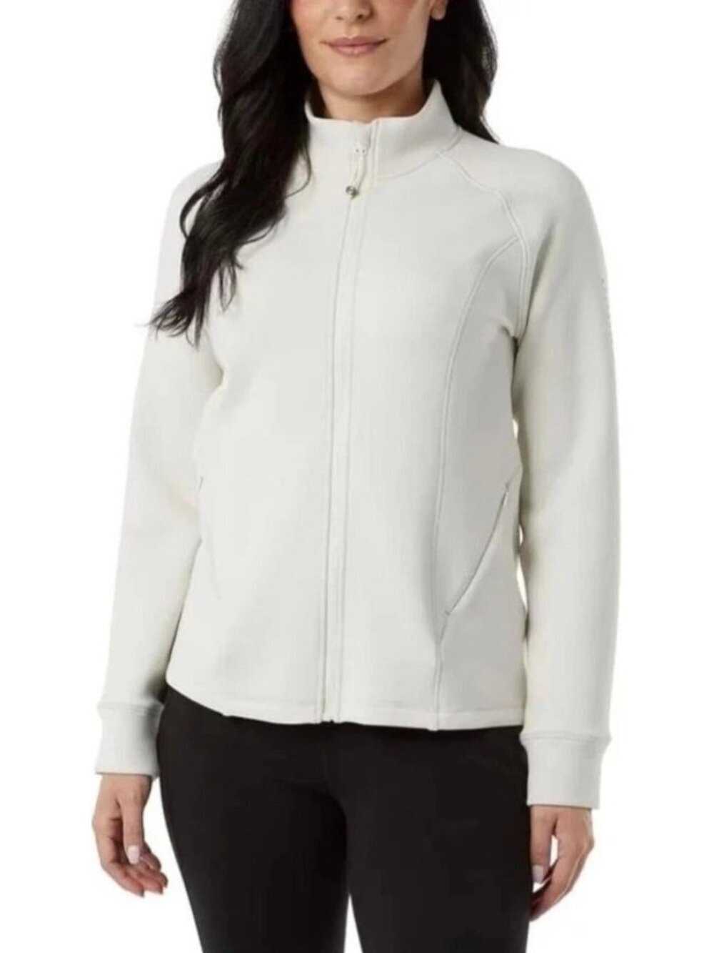 NWT 32 Degrees Heat Women's L Scuba Jacket Full Zip  Ivory  B0847